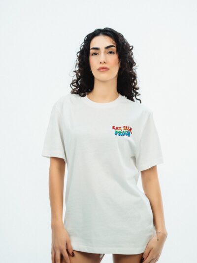 Eat Talk Proud Beyaz Tshirt