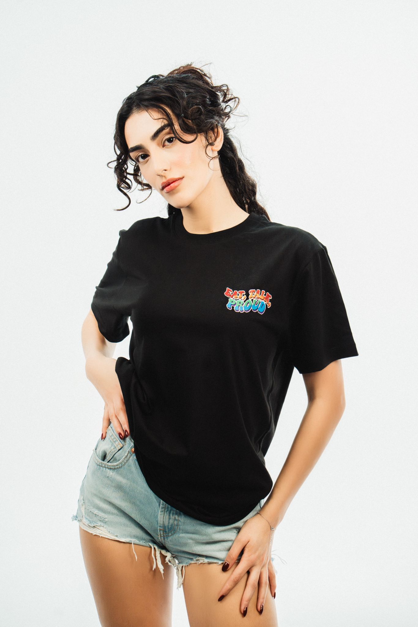 Eat Talk Proud Siyah Tshirt