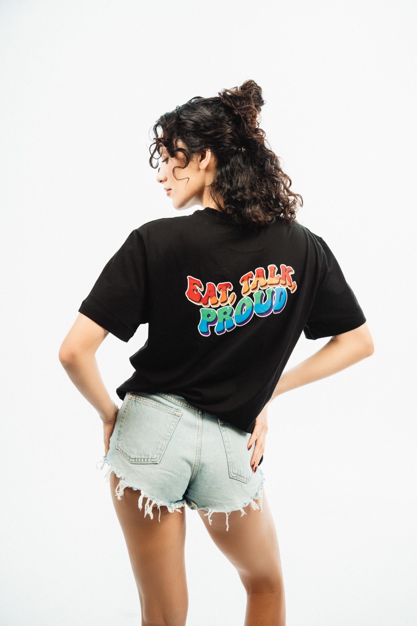 Eat Talk Proud Siyah Tshirt - Görsel 2