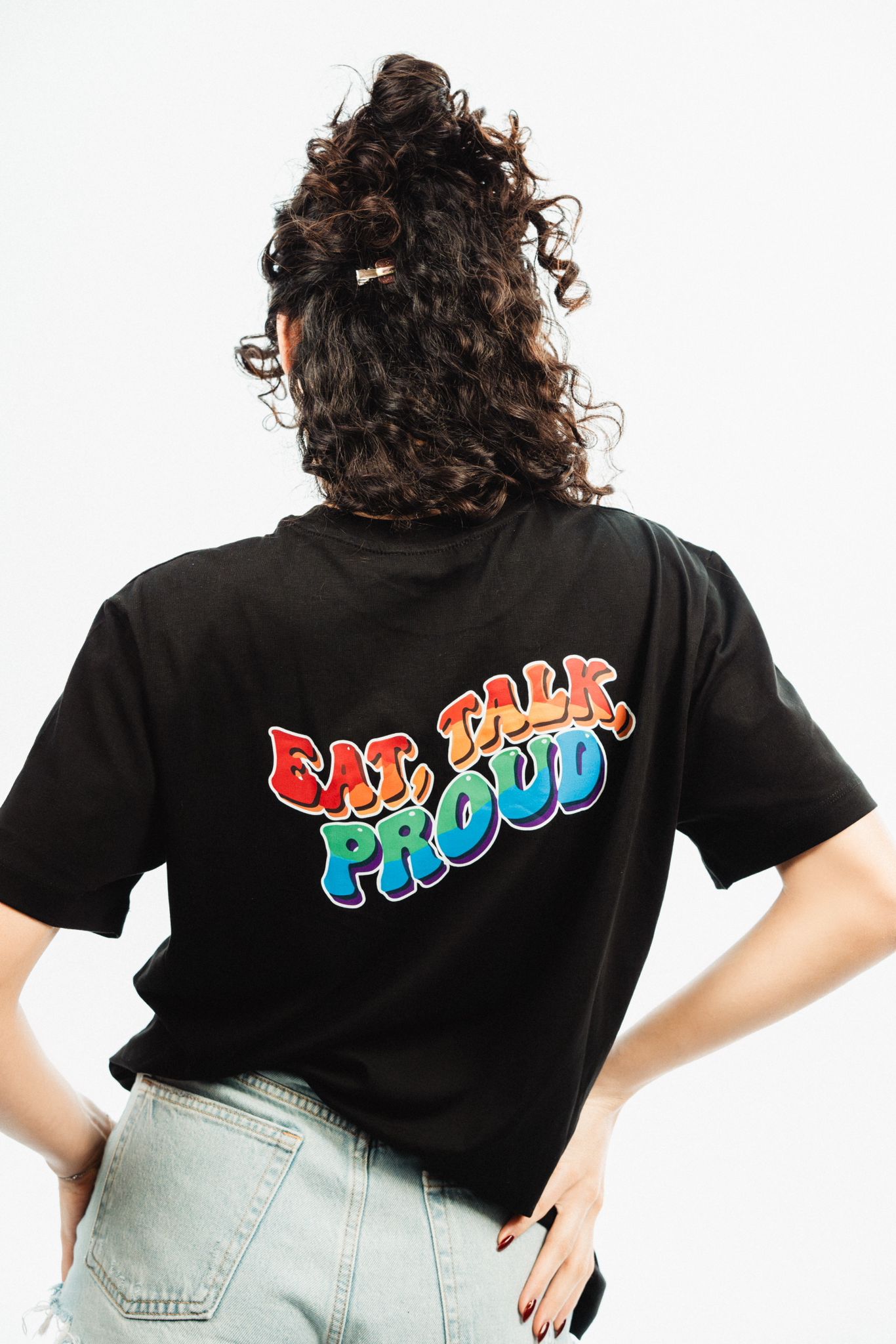 Eat Talk Proud Siyah Tshirt - Görsel 4
