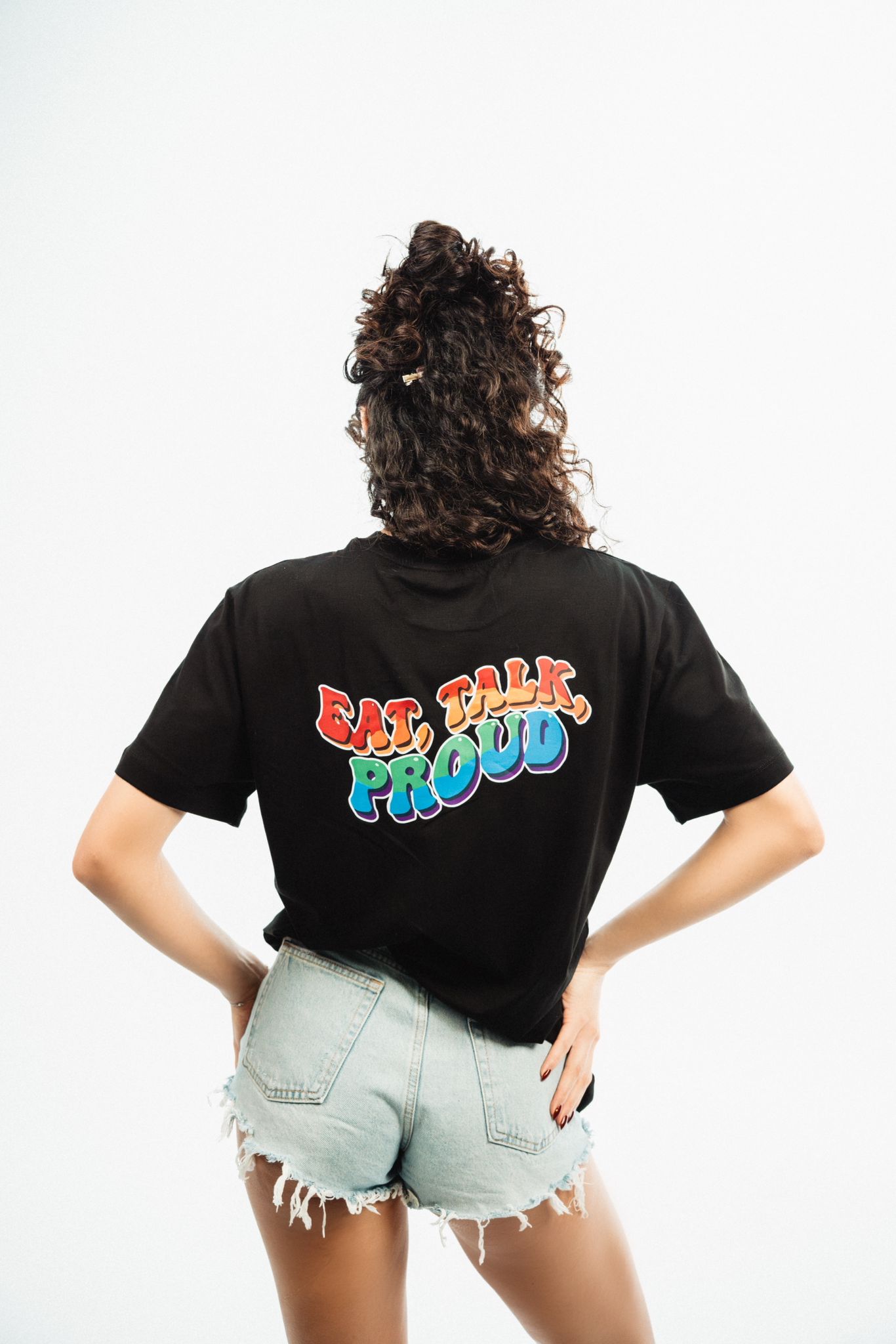 Eat Talk Proud Siyah Tshirt - Görsel 5