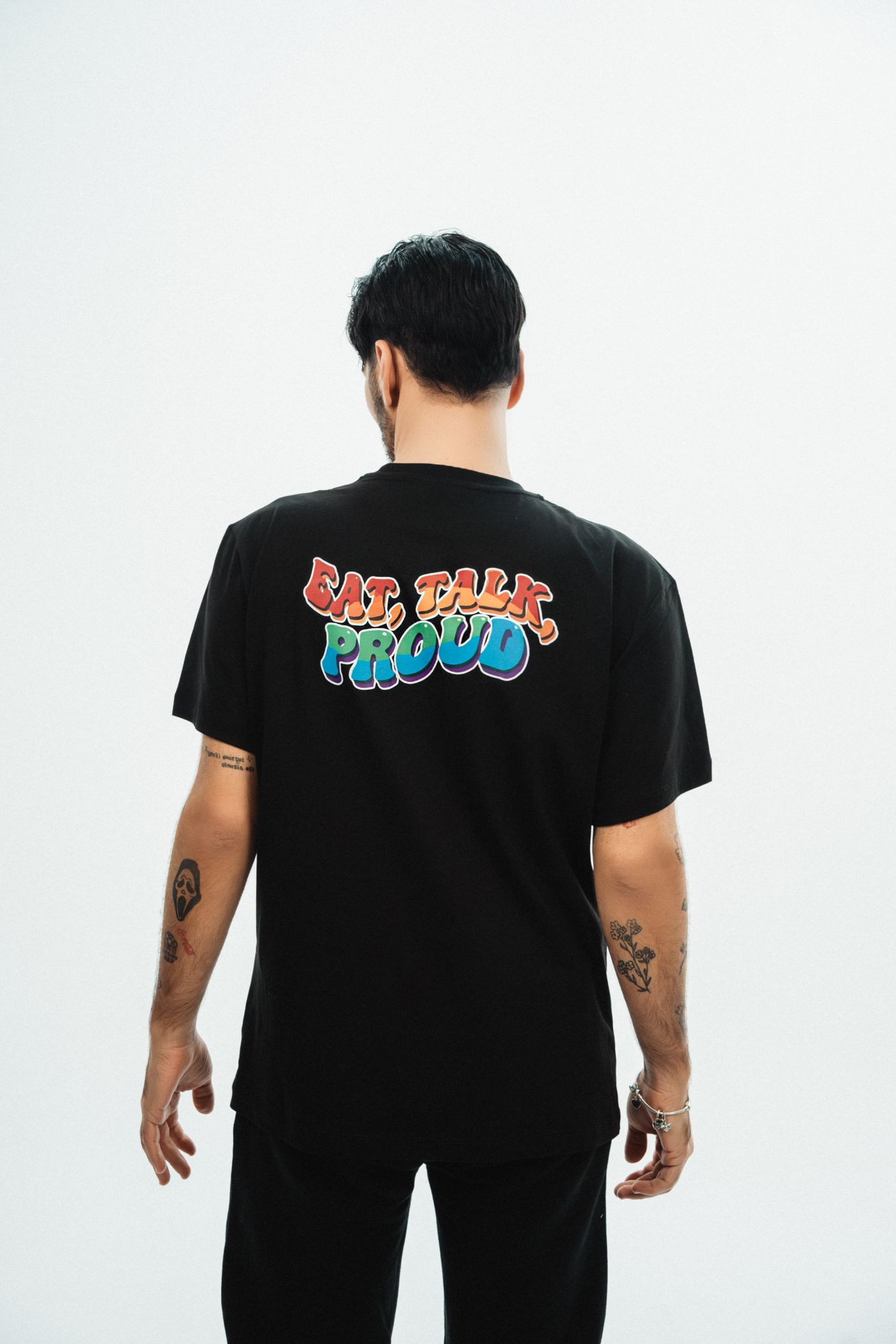 Eat Talk Proud Siyah Tshirt - Görsel 2