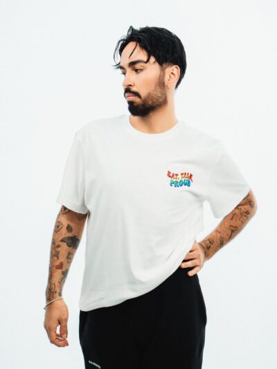 Eat Talk Proud Beyaz Tshirt